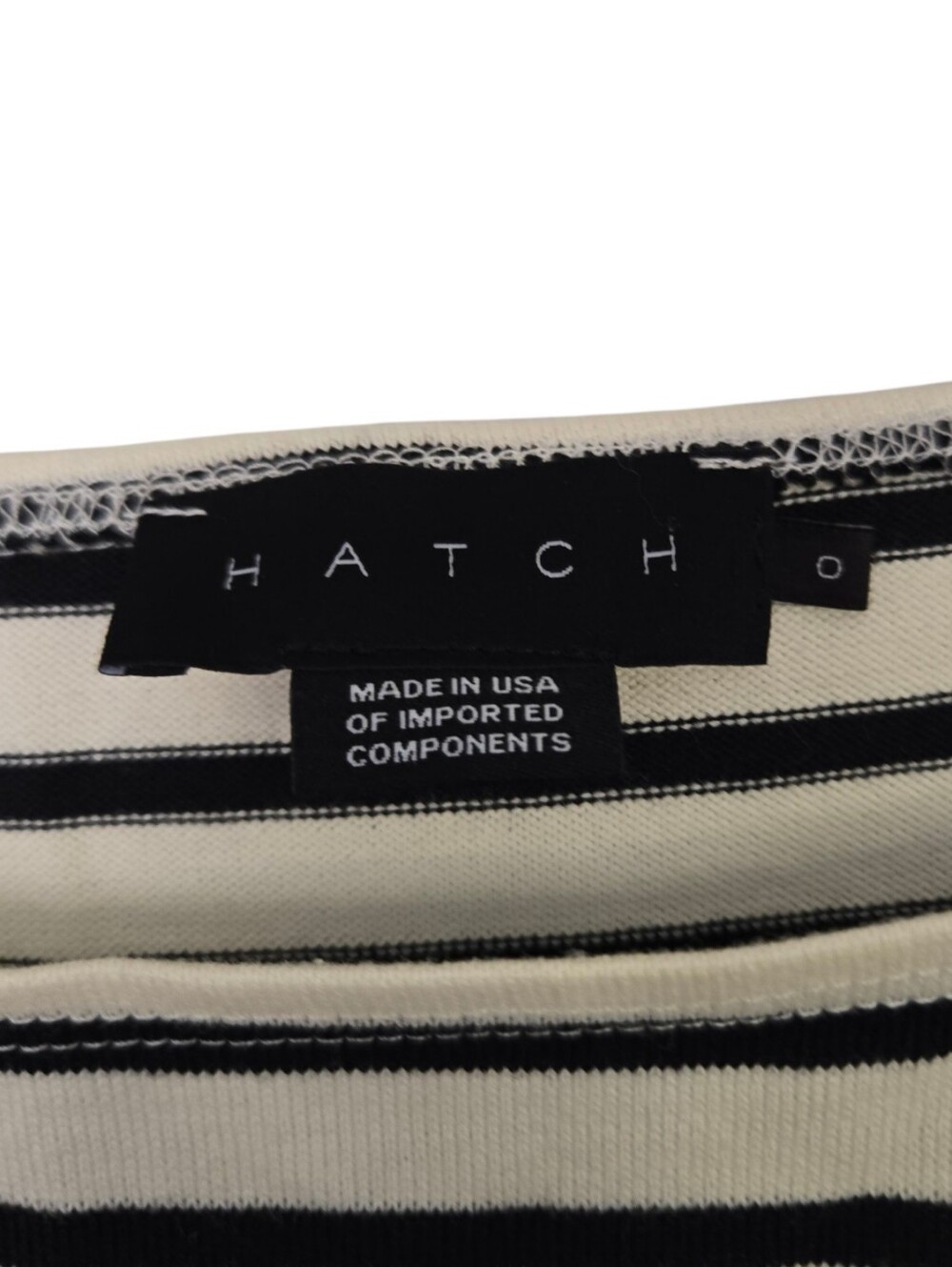 ✨ Hatch Black & Ivory Striped Pocket Knit Top | Size O/S ✨ - Picture 3 of 3